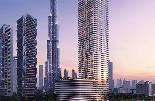 avarra palace tower with downtown dubai skyline