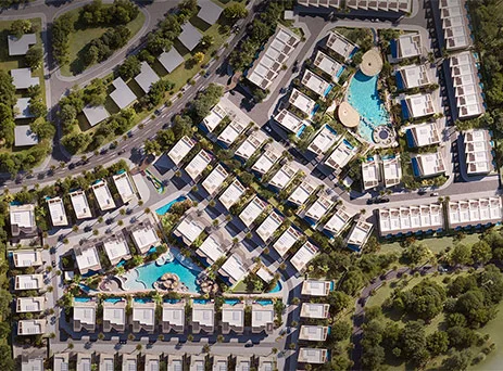 aerial masterplan layout of the knightsbridge development