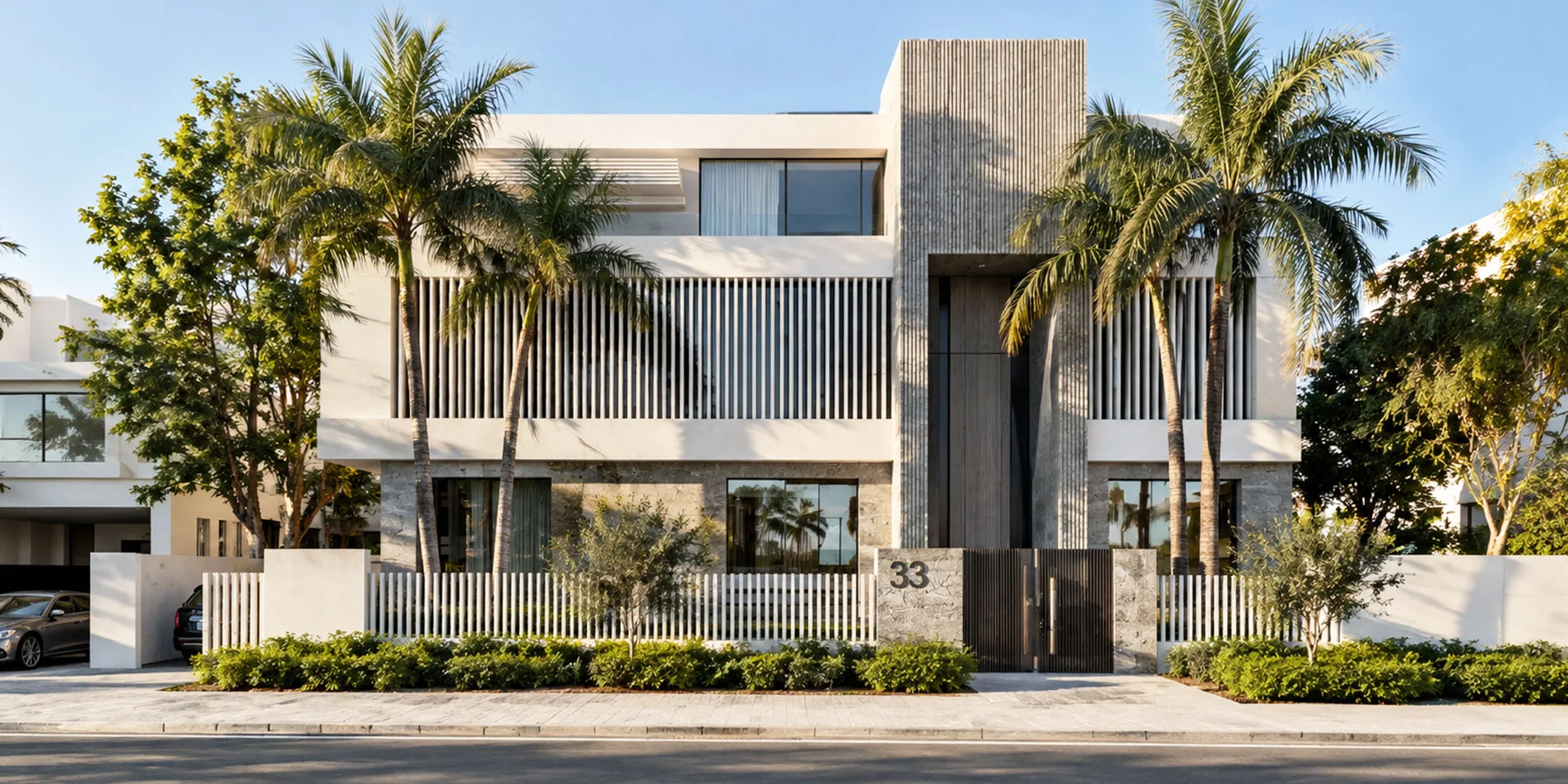 modern umm ai sheif villa front elevation